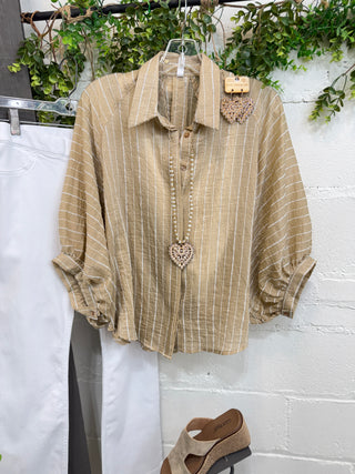 Success Top Taupe Shirts & Tops Glam