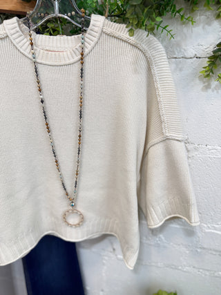 Anita Sweater Ivory Sweater Blu Pepper