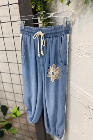 Nessa Joggers Lt Denim Pants Blublu