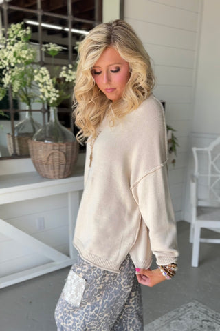 Junction Dusty Blue sweater Blu Pepper