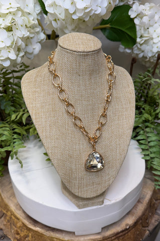 Queenie Necklace Clear/Gold