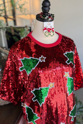 Holiday Sparkle Tunic Dress Red Dress/Tunic Wona Trading