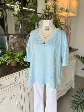 Amy Top Baby Blue Shirts & Tops J Her