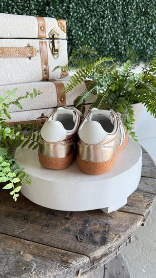 Heads Up Sneakers Gold Metallic by Corky’s