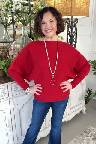 Sophia Sweater Dark Red Sweater Fenco