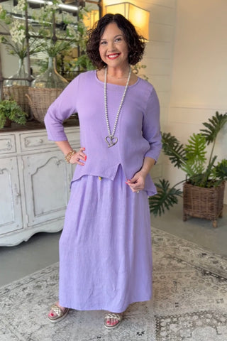 Bernice Linen Skirt Lavender Skirt Sole Luna