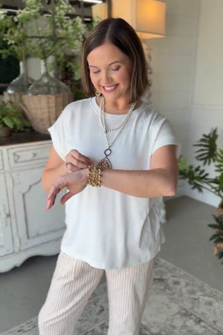 So Simple Top White Shirts & Tops Zenana