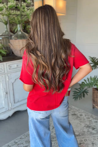 American Spirit Top Red by Jodifl RESTOCK Coming Shirts & Tops Jodifl