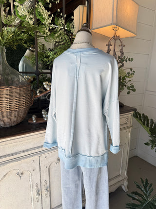 Happiness Top Blue Shirts & Tops MuMu/JY