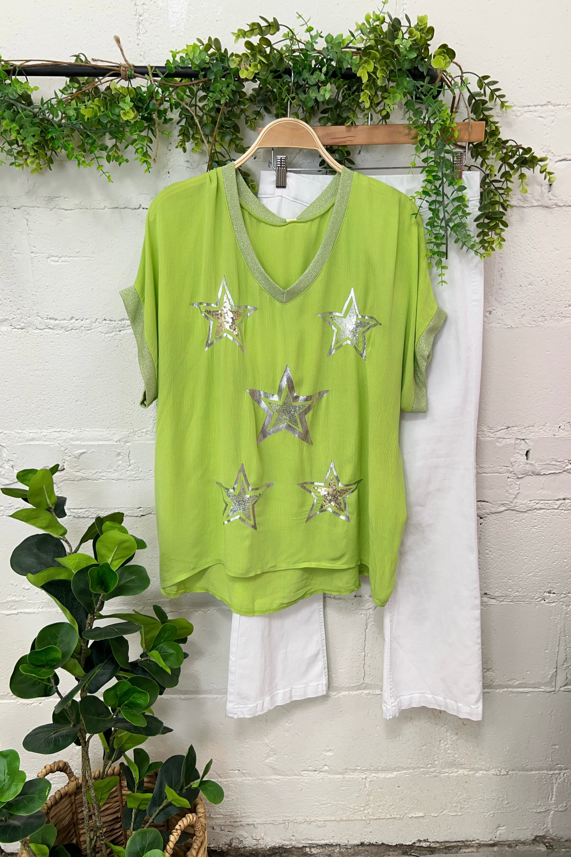 Shoot For The Stars  Oz One Size Lime Green/Stars 