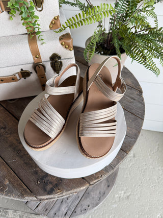What About Now Sandals Gold by Corky’s Shoes Corky's Footwear