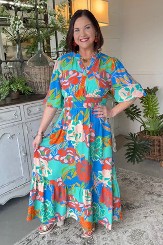 Sylvia Long Dress Ocean