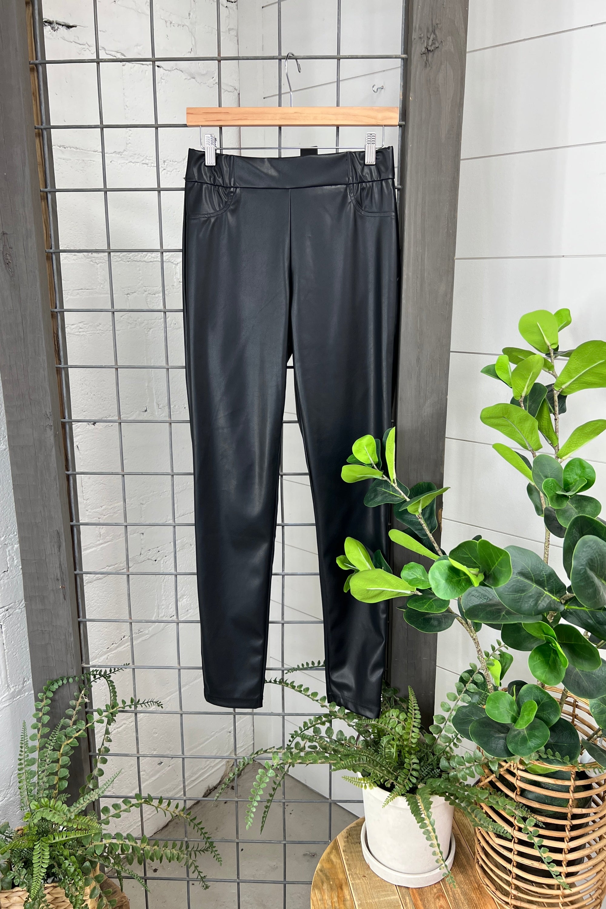 Hot Mama Faux Leather Leggings