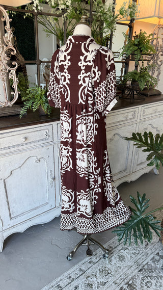 Distinction Long Dress Brown by Gigio