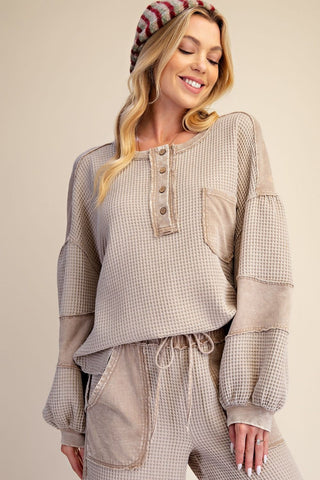 Russell Top Khaki by Easel Shirts & Tops Easel
