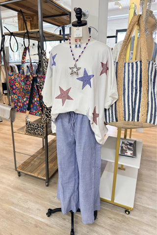 Star Bright Top White Shirts & Tops Peach Love