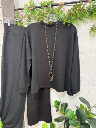 Pose Pant Set Black Top & Pant Set Zenana