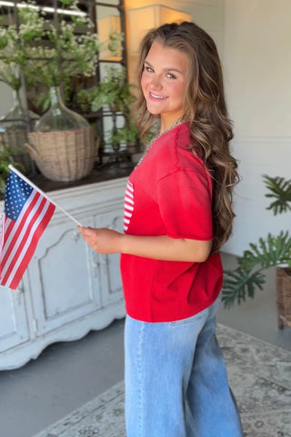 American Spirit Top Red by Jodifl RESTOCK Coming Shirts & Tops Jodifl