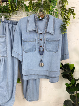Garrett Top Chambray