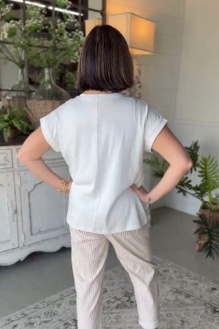 So Simple Top White Shirts & Tops Zenana