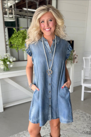 Lettie Dress Dark Denim S / Dark Denim