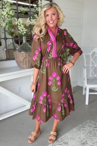 Burst of Color Dress Brown Dresses Umgee