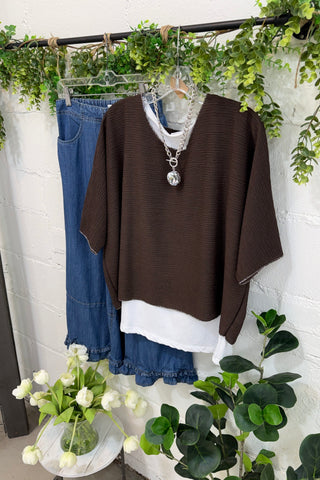 Destin Top Chocolate Shirts & Tops YOLLY