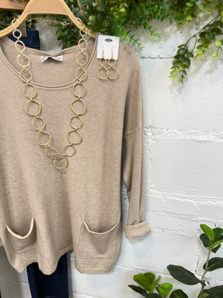 Sakina Sweater Light Mocha RESTOCK Soon sweater Zenana