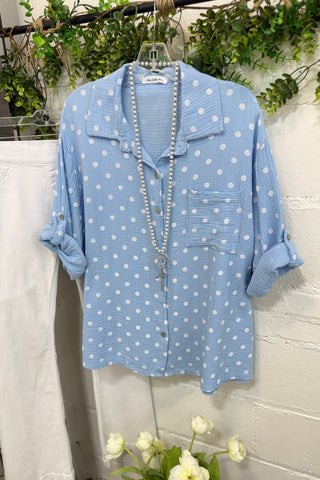 Lucille Top Lt Blue Shirts & Tops YOLLY