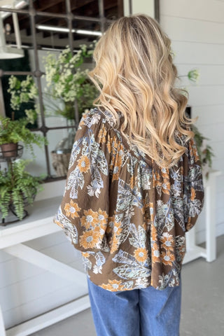 Kirsten Mocha Bloom by Easel Shirts & Tops eesome