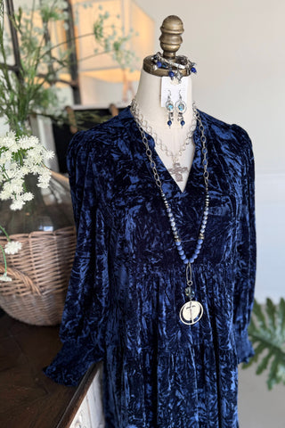 Cloris Dress Navy by Umgee Dresses Umgee