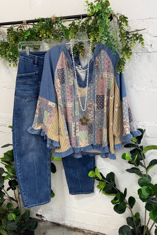 Blue Day Top Denim by Easel Shirts & Tops Easel