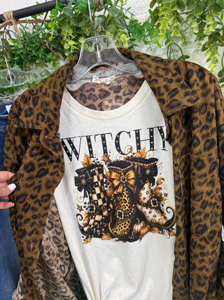 Witchy Boots Blingy Tee Natural T Shirt The Crystal Ranch