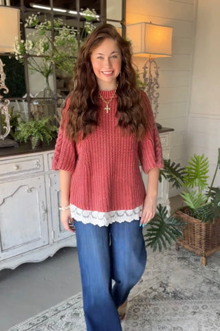 Trinka Sweater Rust by Easel