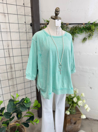 Davey Top Aqua Shirts & Tops Sage & Fig