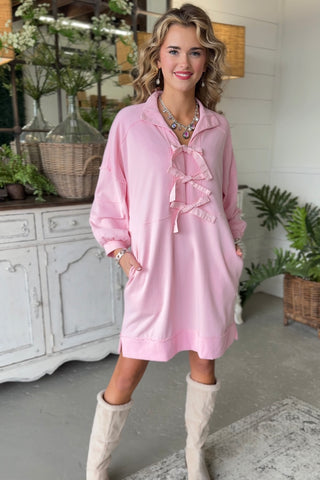 Bow Tie Dress Pink by Jodifl Dresses Jodifl