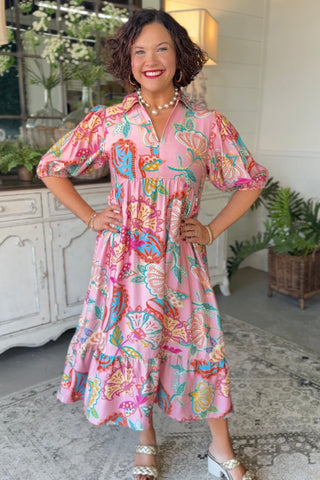 Shannon Dress Pink Mix by Umgee Dresses Umgee