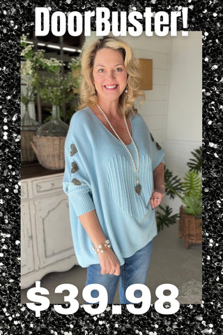 Pleating Heart Powder Blue