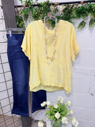 Jamison Top Yellow Shirts & Tops Giada Fashion