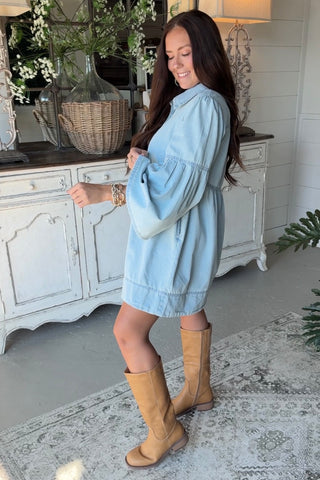 Backroads Dress Lt Denim