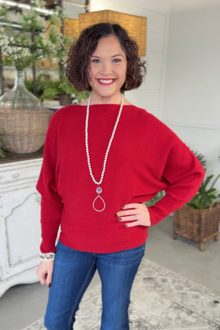 Sophia Sweater Dark Red Sweater Fenco
