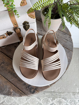What About Now Sandals Gold by Corky’s Shoes Corky's Footwear