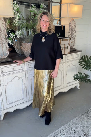 Revel Skirt Metallic Gold Skirt She + Sky