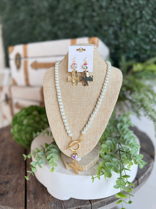 Grateful Necklace Gold/Pearl Necklaces All That Glitterz