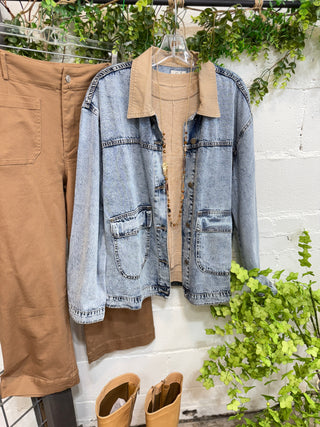 Sadie Jacket Denim by Easel Jacket Easel