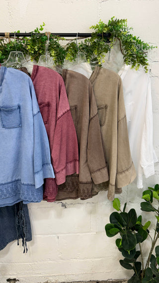 Denisha Top Blue Shirts & Tops MuMu