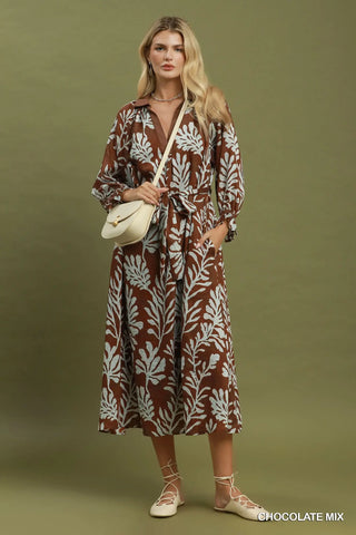 Seymour Long Dress Chocolate by Umgee Dresses Umgee