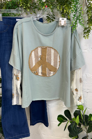 Peace Out Top Mint by Easel