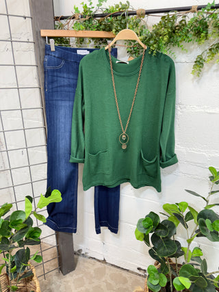 Sakina Sweater Forest Green sweater Zenana