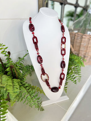 Behold Necklace Burgundy Necklaces Miss Carla